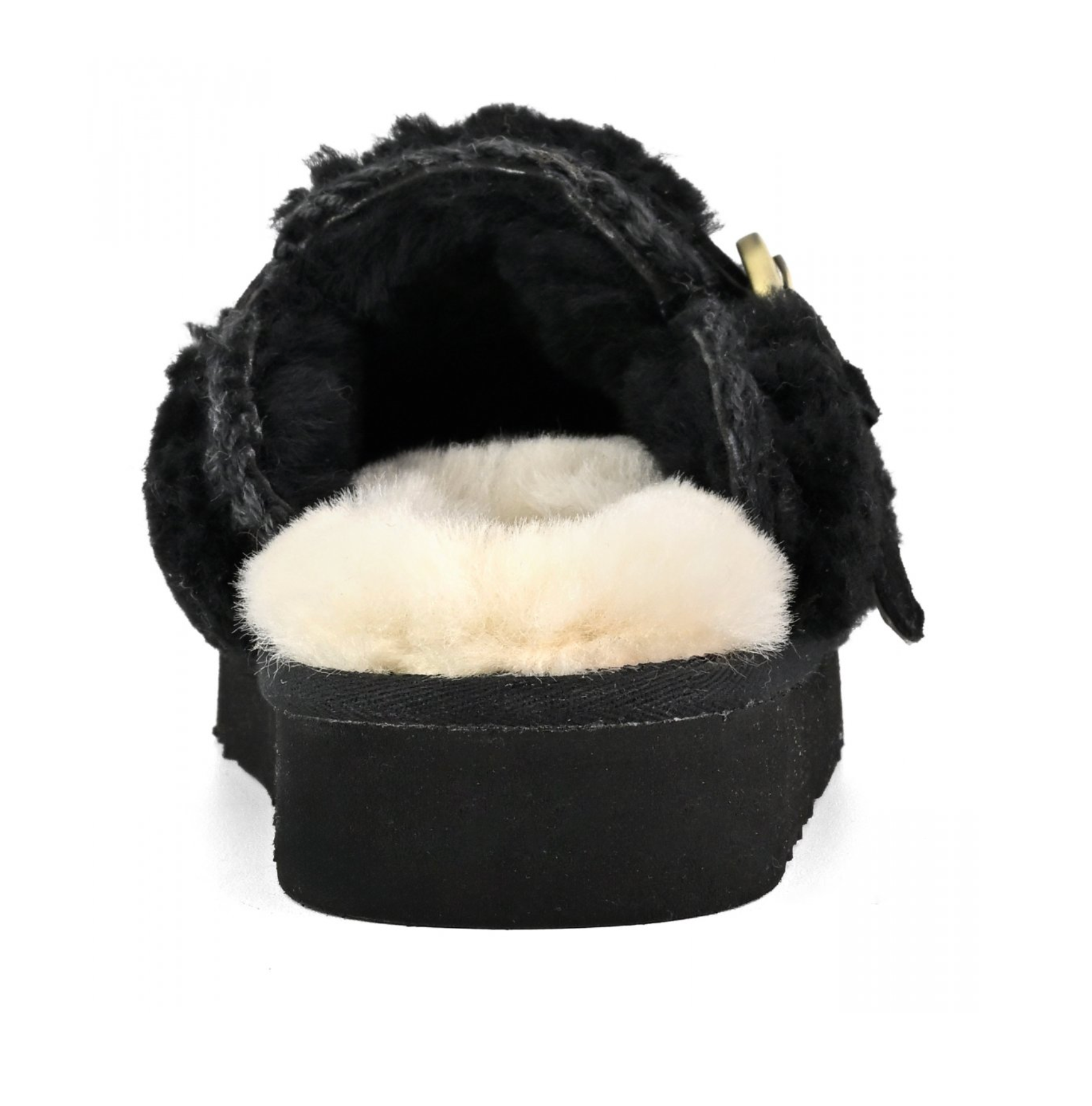 CURLY SHEEPSKIN ESKIMO SLIPPER IN BLACK
