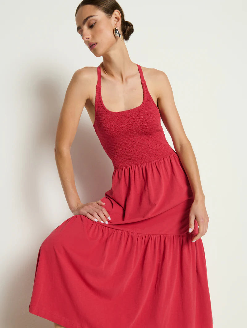 Nation Penelope Cross Back Midi Dress at Romi Boutique