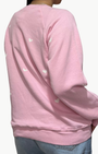 I Stole My Boyfriend's Shirt "LOVE" WITH WHITE HEARTS CREW SWEATSHIRT IN POWDER PINK at Romi Boutique