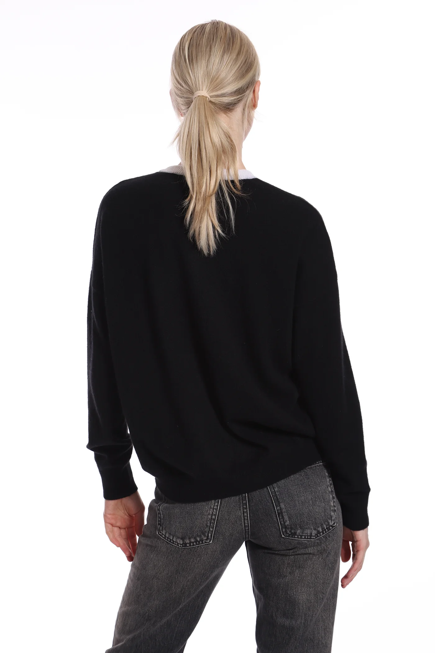 CASHMERE NEW YORK CITY CREW IN BLACK/GREY SHADOW