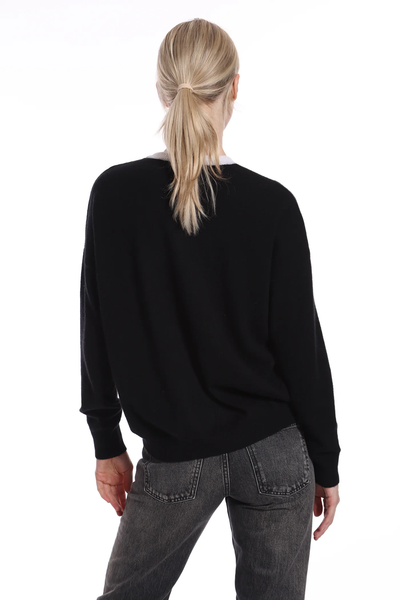 CASHMERE NEW YORK CITY CREW IN BLACK/GREY SHADOW