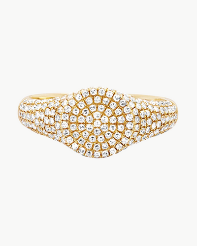 DIAMOND SIGNET RING IN 14K YELLOW GOLD