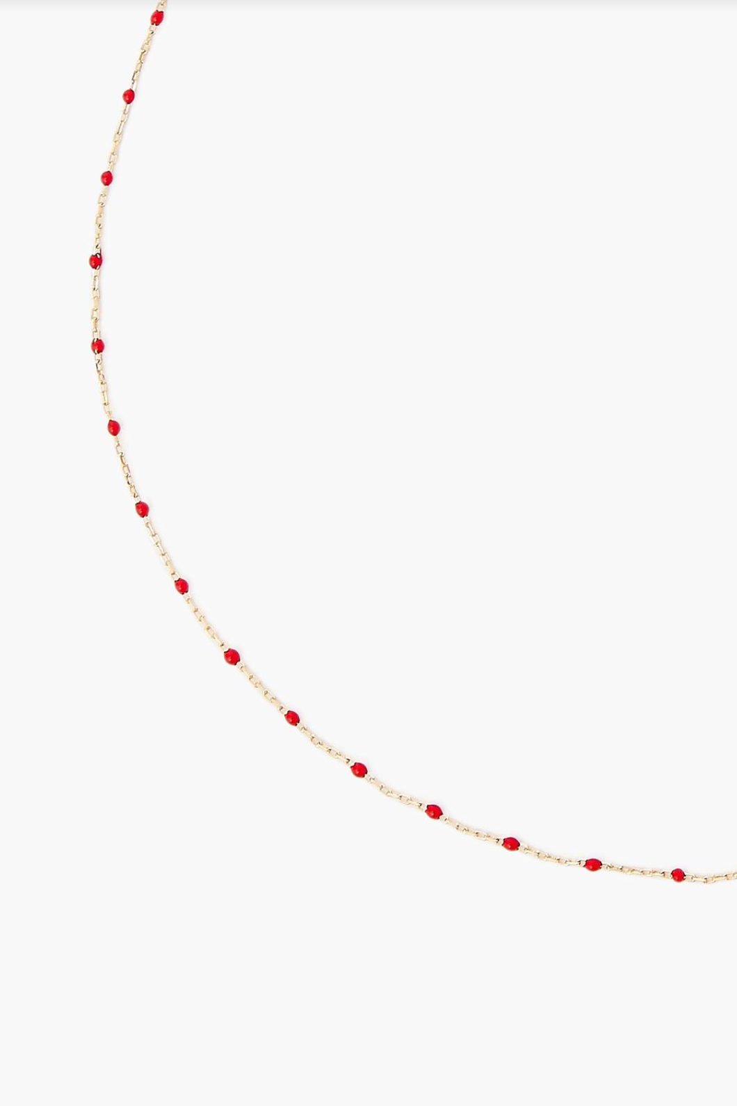 ENAMEL BEAD NECKLACE IN POPPY RED - Romi Boutique