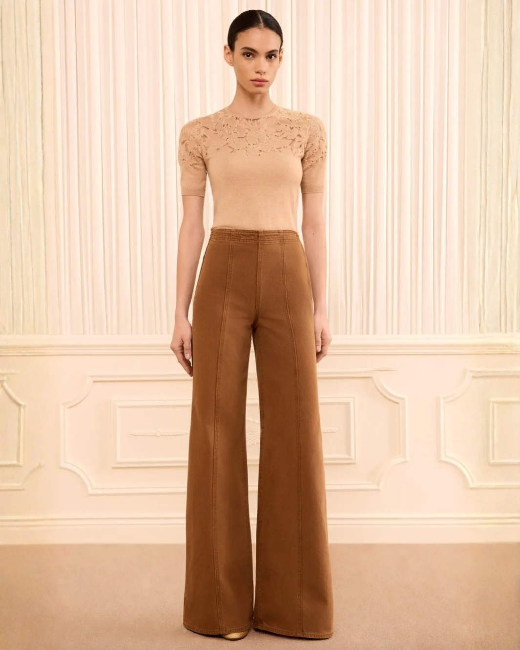 The Bianca Wide Leg Seamed Jeans