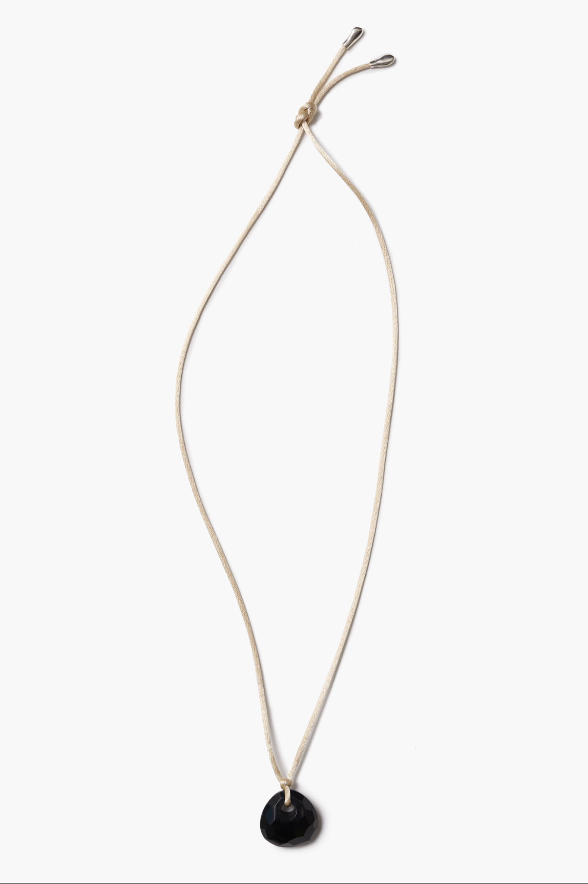 SATIN CORDING NECKLACE IN ONYX