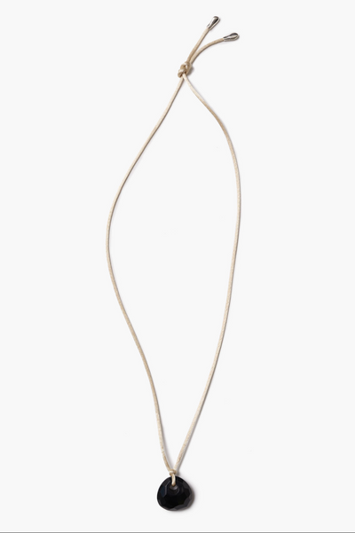 SATIN CORDING NECKLACE IN ONYX