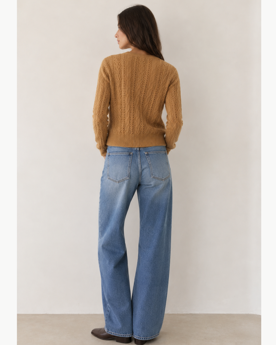 Pointelle Crew Neck Cardigan