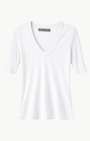 Enza Costa TEXTURED RIB HALF SLEEVE U at Romi Boutique