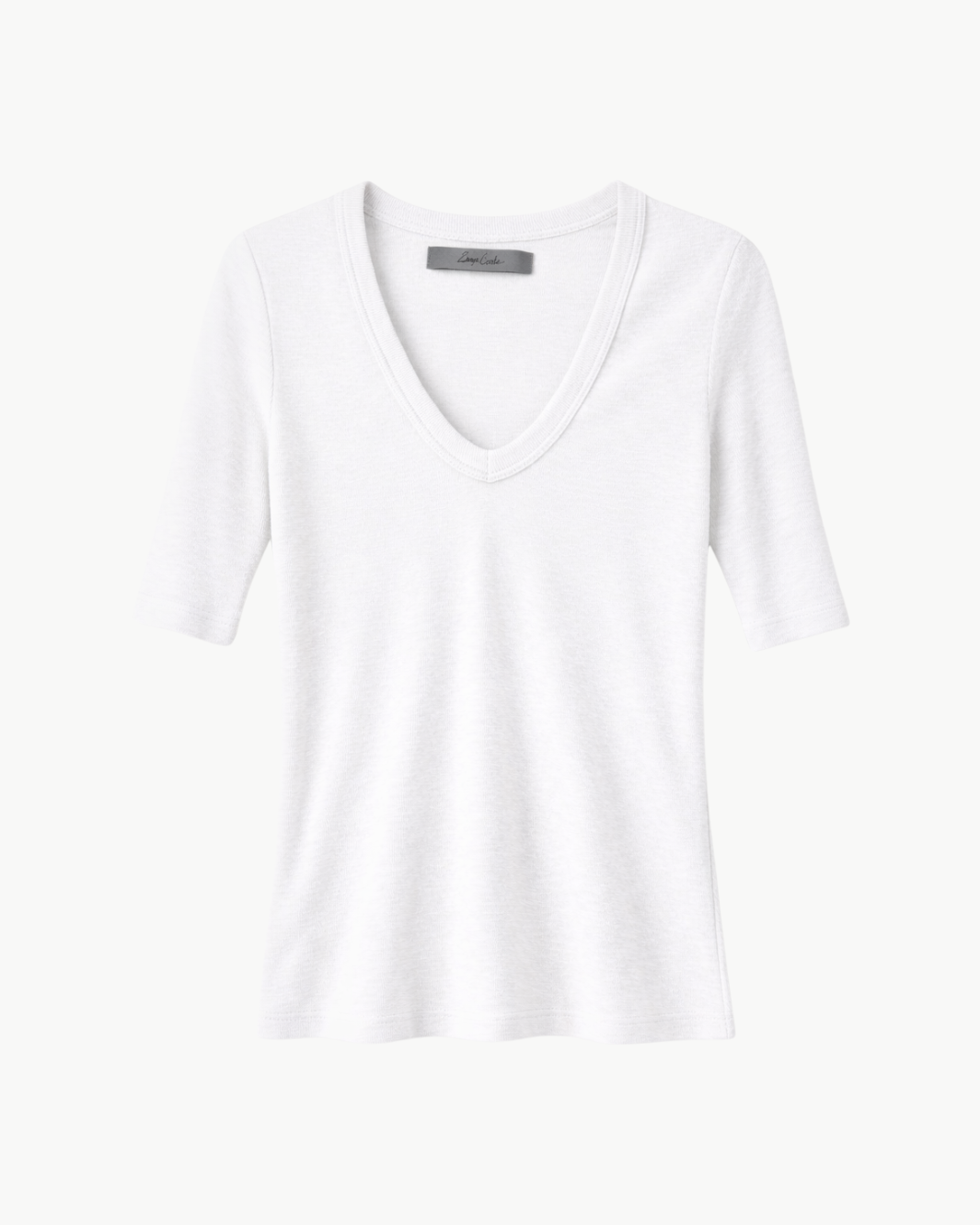 Enza Costa TEXTURED RIB HALF SLEEVE U at Romi Boutique