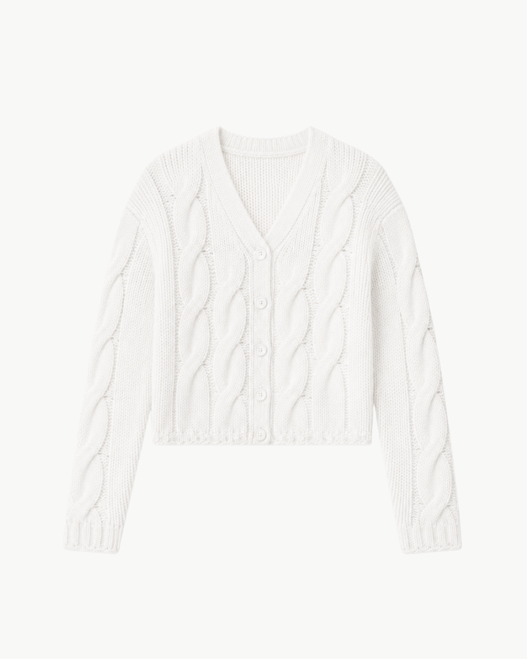 Jolie V-Neck Cropped Cable Cardigan
