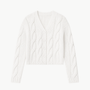 Jolie V-Neck Cropped Cable Cardigan