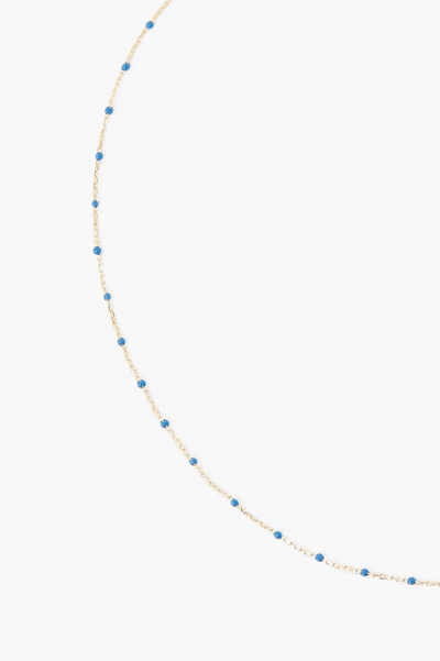 ENAMEL BEAD NECKLACE IN STONE BLUE
