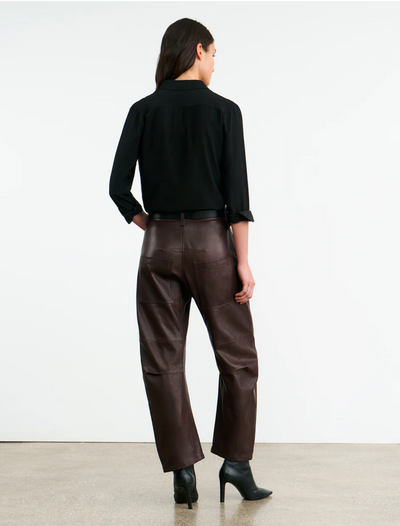 SHON LEATHER PANT IN DARK BROWN