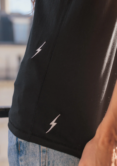 BOLT EMBROIDERED T-SHIRT IN BLACK