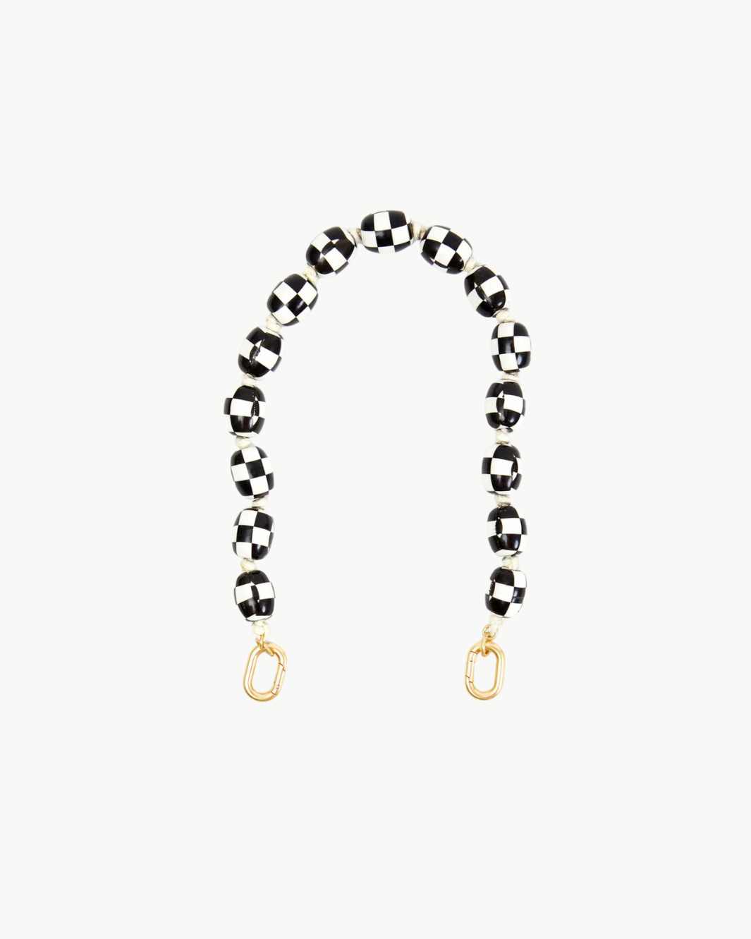 SHORTIE STRAP IN CREAM/BLACK CHECKER