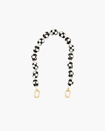 SHORTIE STRAP IN CREAM/BLACK CHECKER