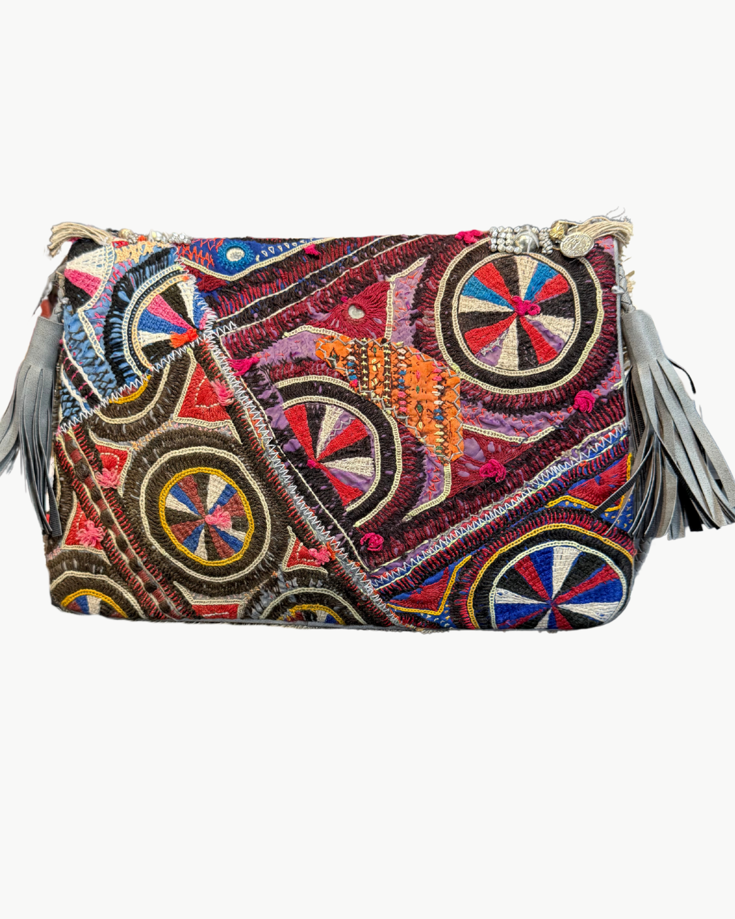 BANJARA CLUTCH IN LIGHT GREY - Romi Boutique