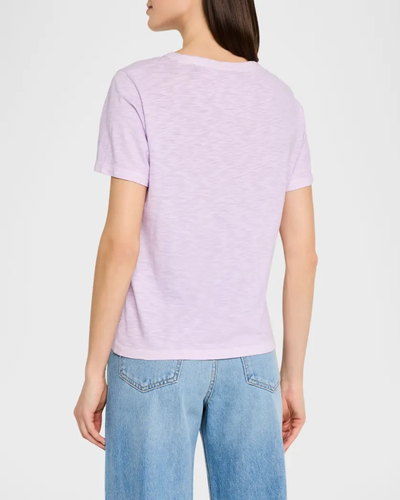 CARLA COTTON CREWNECK TEE IN SOFT LILAC
