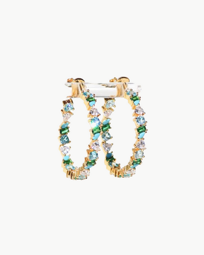 VIENNA MINI HOOPS IN GREEN OPAL
