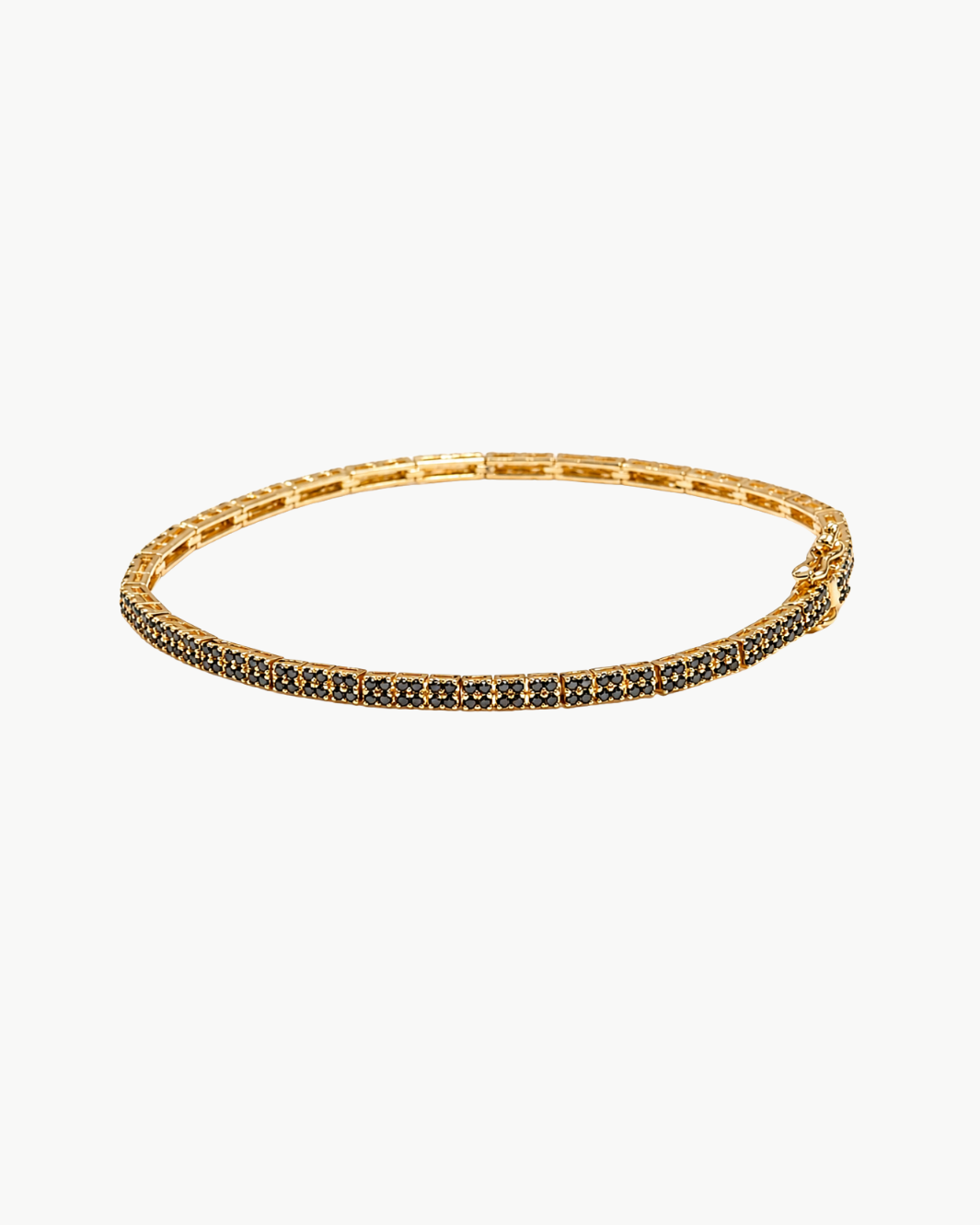 EF Collection Diamond Double Row Eternity Bracelet w/ Black Diamond at Romi Boutique