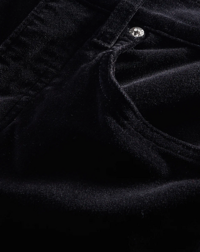 BEVERLY VELVET SKINNY FLARE IN BLACK