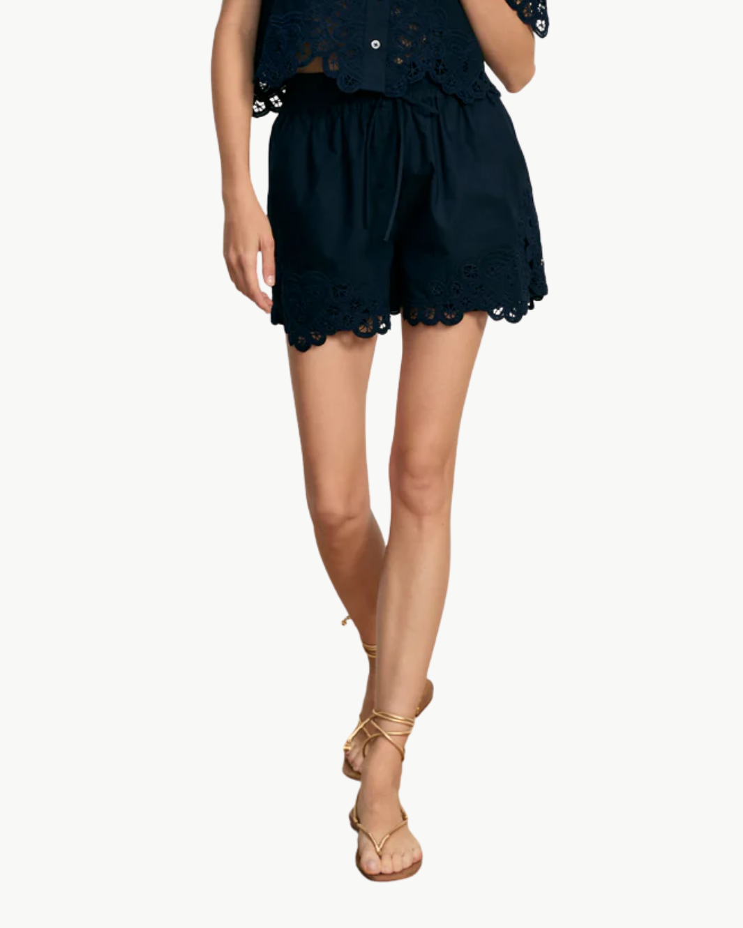 Veronica Beard VIVALDI LACE-TRIM SHORT at Romi Boutique