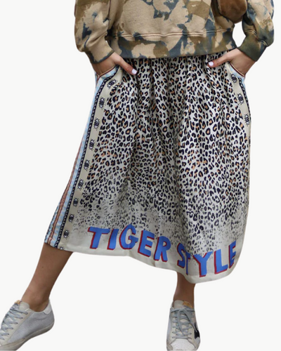 HAILEY PRINTED MIDI SKIRT IN SAND