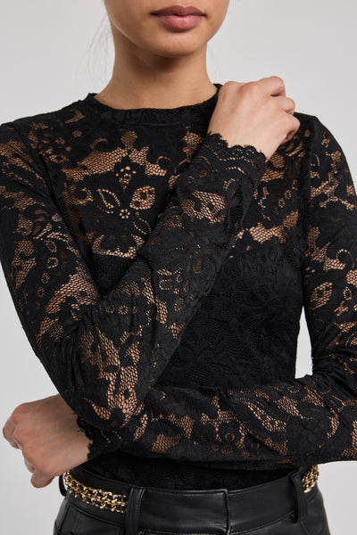 CLAYTON LACE TOP IN BLACK