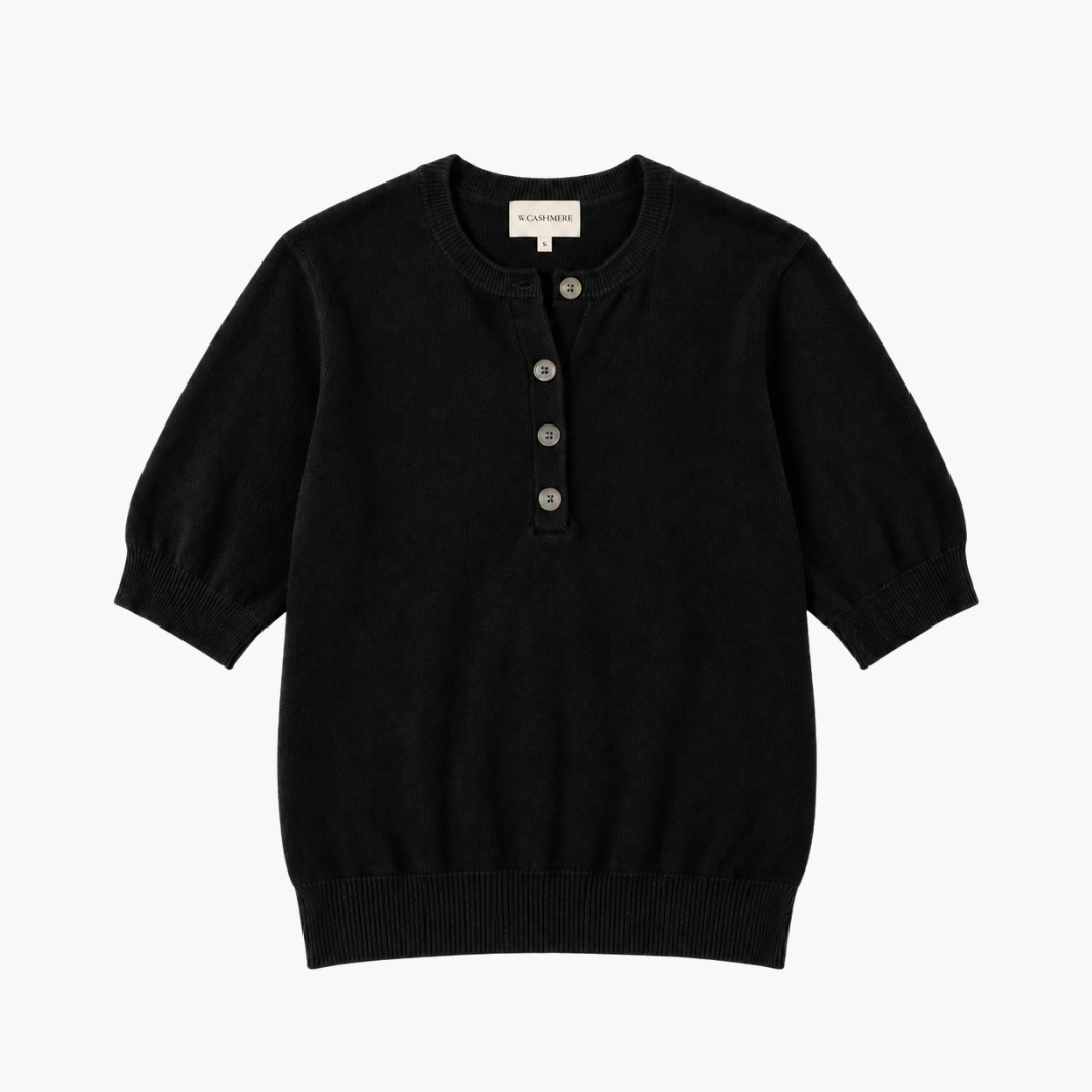 W.Cashmere Cosima Sweater w/ Pearl Buttons at Romi Boutique