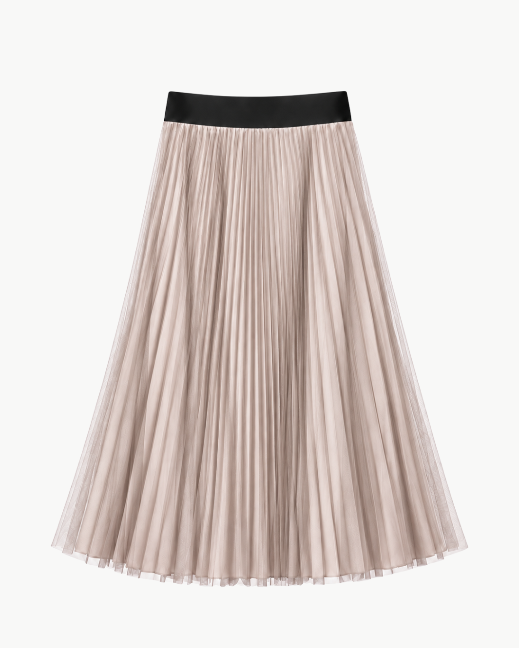Layered Satin and Mesh Skirt