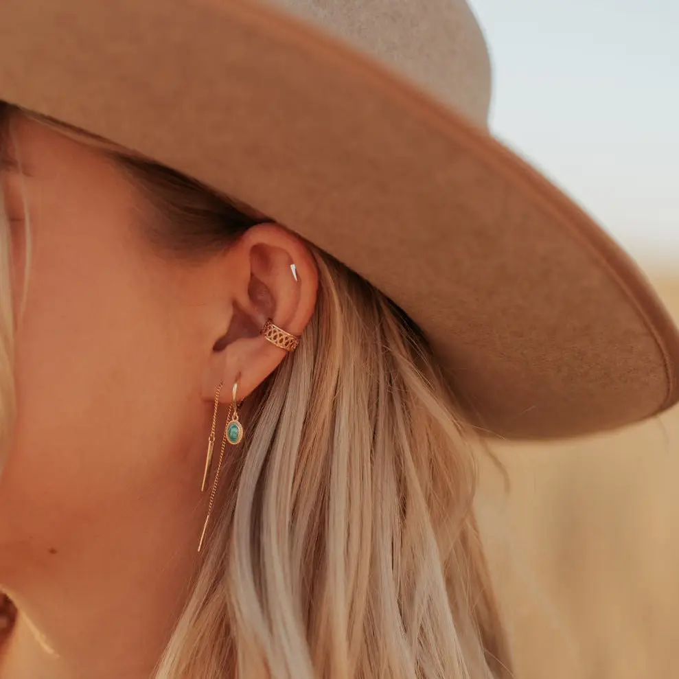 Romi Riley Turquoise Hoops at Romi Boutique