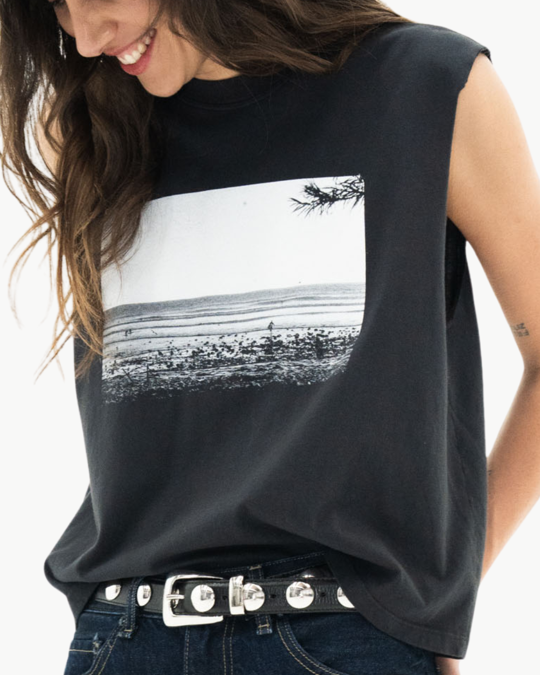SHRUNKEN MUSCLE TEE IN HEIDI PRINT