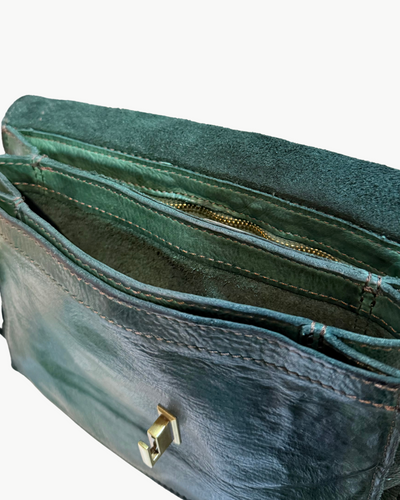 AGNESE CROSSBODY IN GREEN BOTTLE