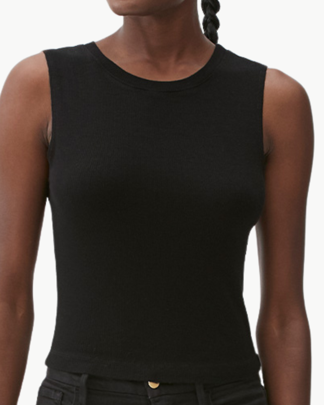 JORGI CROP CREW TANK IN BLACK