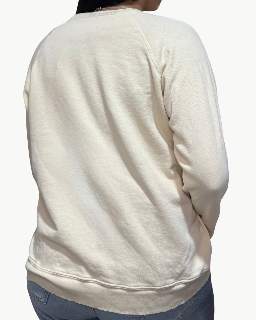 I Stole My Boyfriend's Shirt "LOVE" CREW SWEATSHIRT IN COCONUT MILK at Romi Boutique