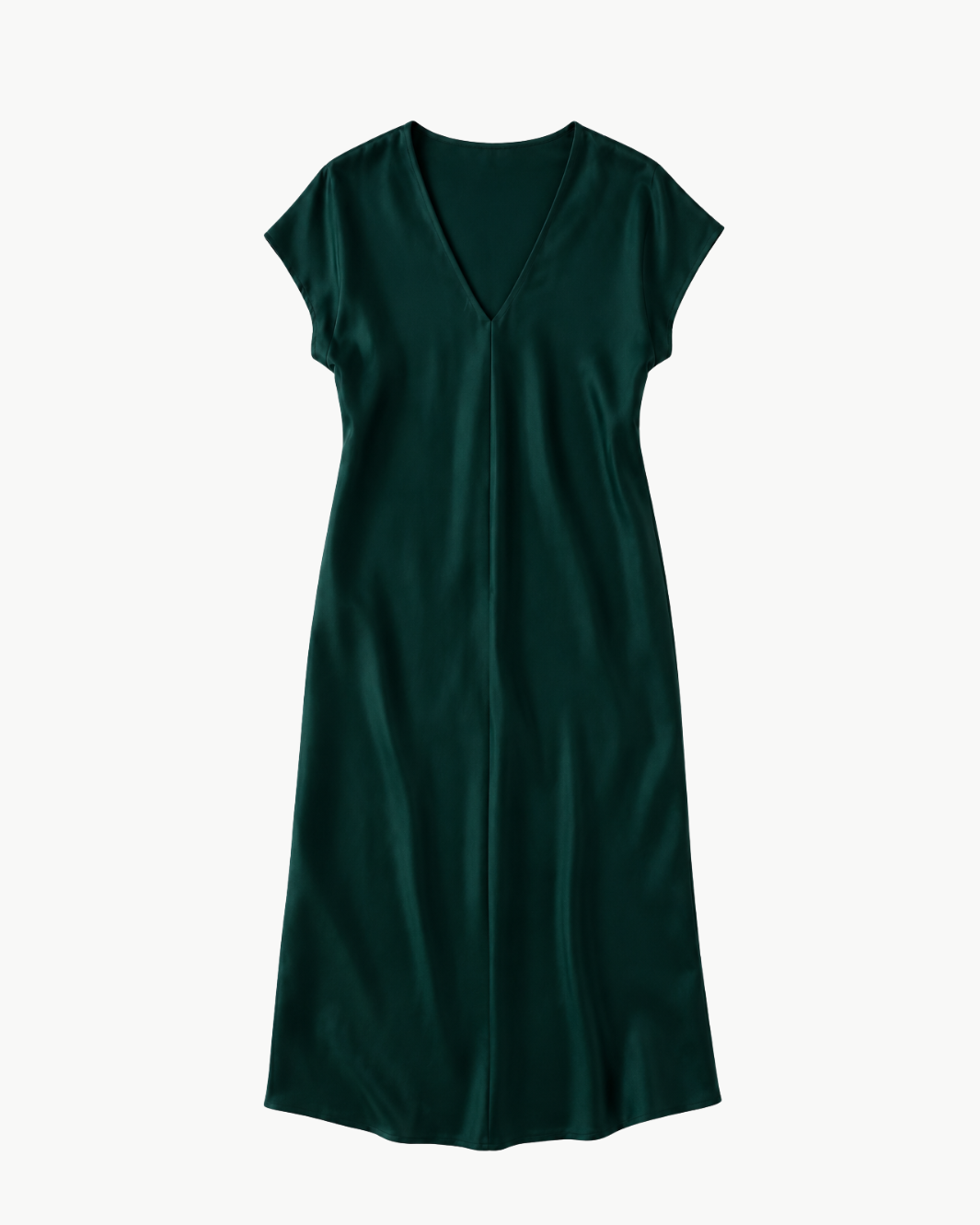 Inez Draped V-Neck Silk Dress