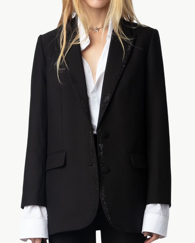 VIVA WOMEN'S RHINESTONE BLAZER IN BLACK