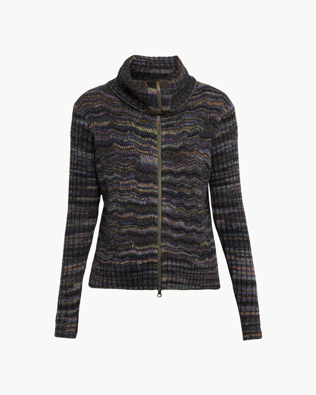 Space Dye Basketweave Zip Front Jacket