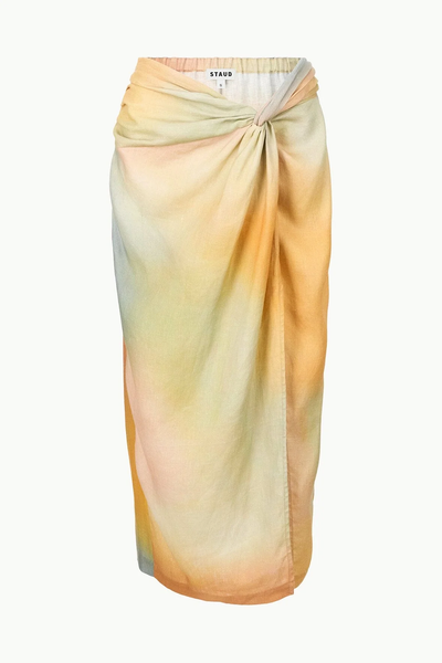 PORTO LINEN SKIRT IN PASTEL CLOUDS