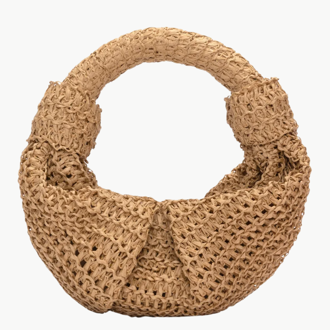 SIMON MILLER RAFFIA LOPSY BAG at Romi Boutique