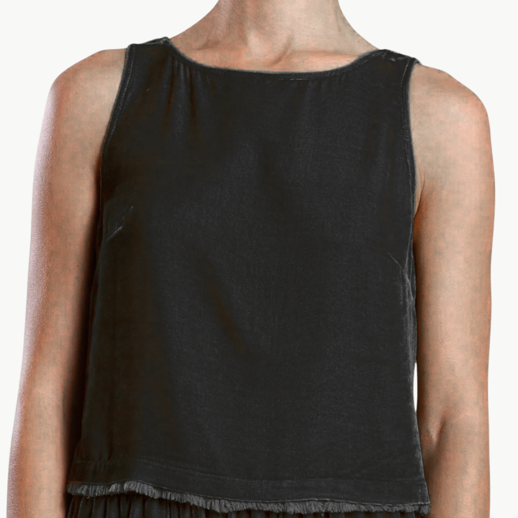SYLVIE VELVET TANK IN BLACK