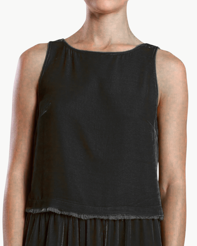 SYLVIE VELVET TANK IN BLACK - Romi Boutique