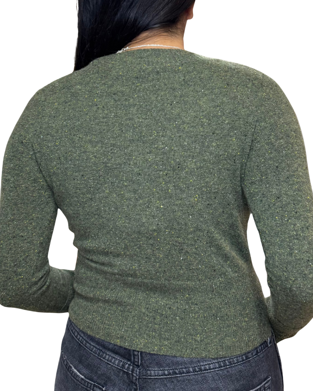 V NECK WITH HIGH CUFFS IN MARSH - Romi Boutique