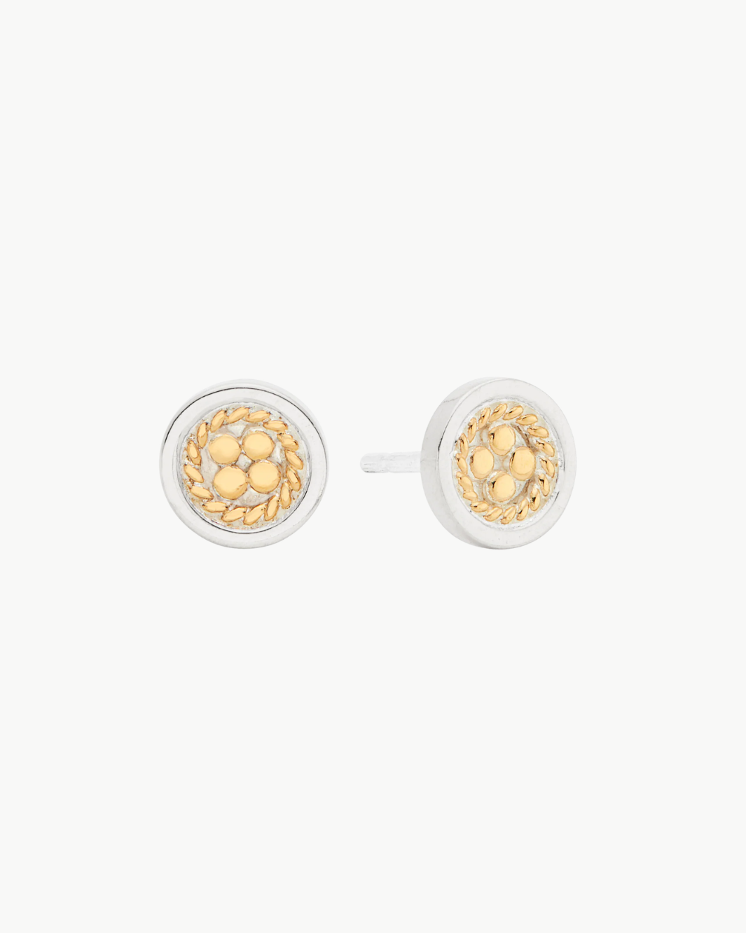 Anna Beck Classic Smooth Border Mini Stud Earrings in Gold & Silver at Romi Boutique