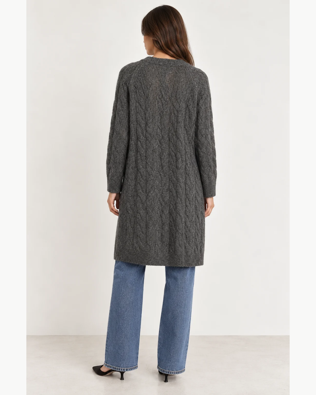 W.Cashmere Anne Cable Knit Cardigan at Romi Boutique