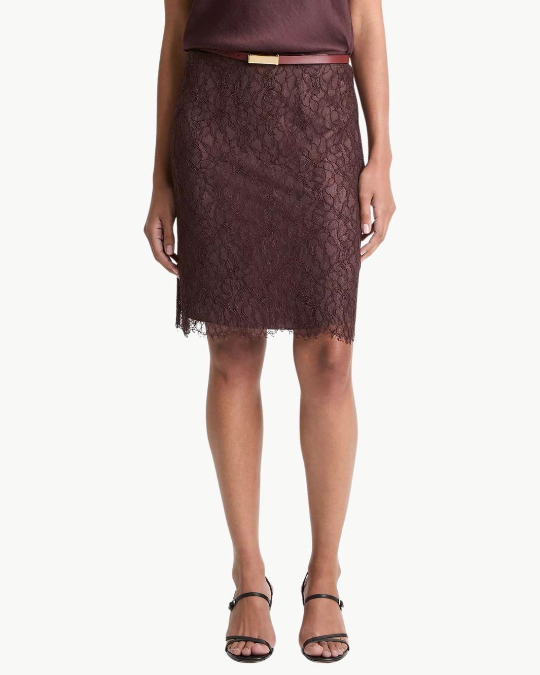 SHORT LACE SKIRT IN FIG