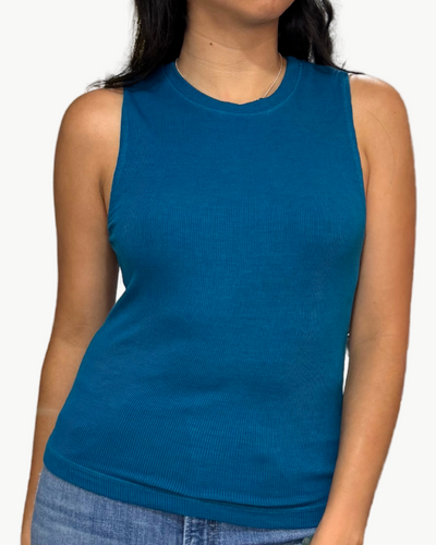 JORGI CROP CREW TANK IN LAGOON