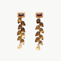 Chan Luu Whiskey Quartz Leaf Drop Earrings at Romi Boutique