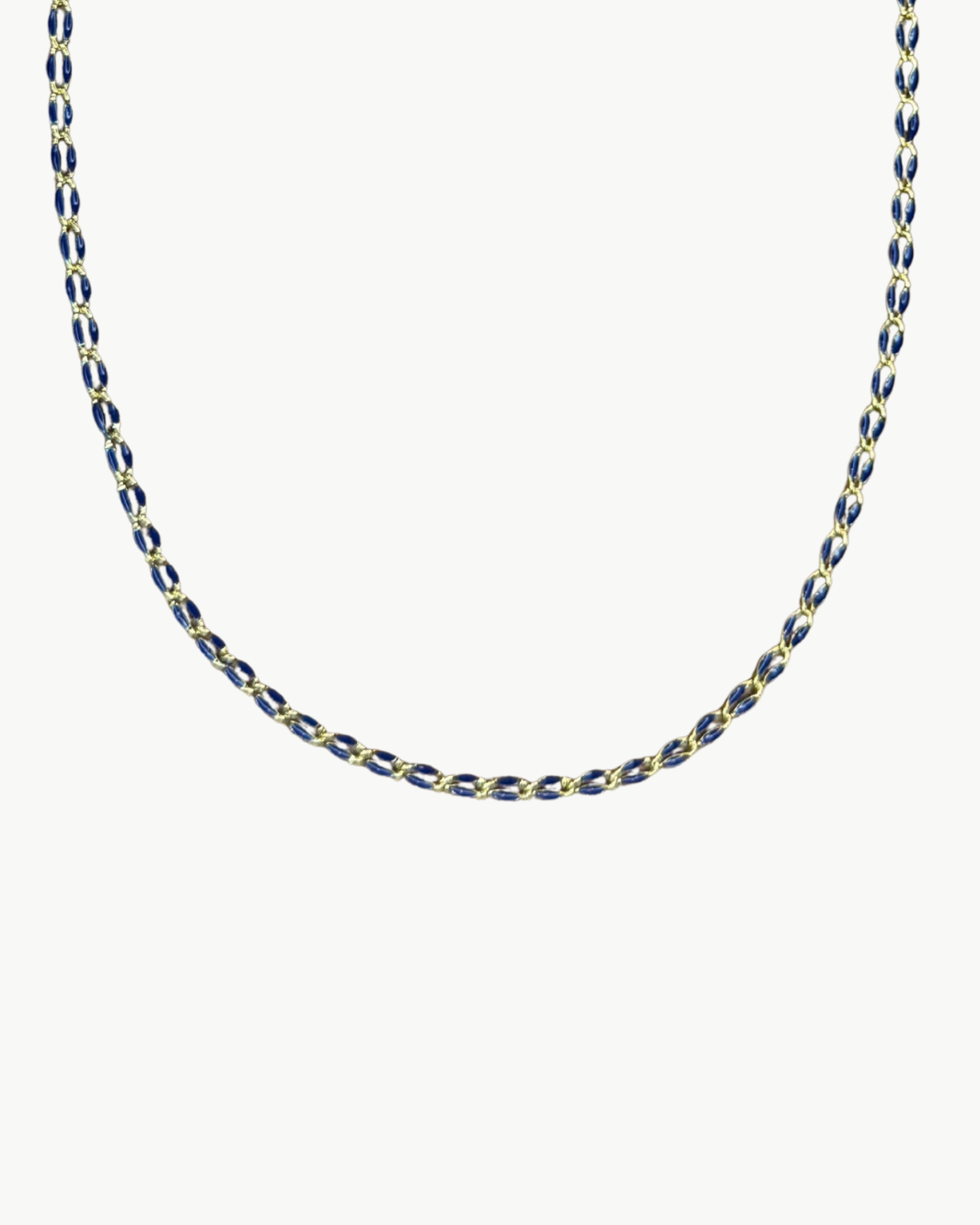 MARIT RAE OVAL LINK NECKLACE IN NAVY at Romi Boutique