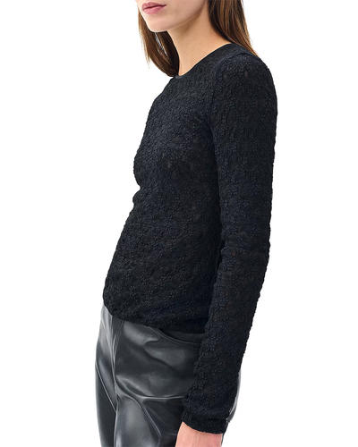 ELLIE LACE TEE IN BLACK